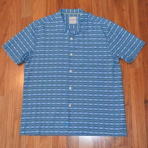 Tommy Bahama silk blend camp shirt plaid size L